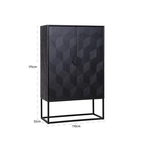 Laxon Black 2 Door Cabinet